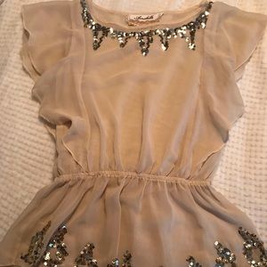 Sheer shirt with sequins